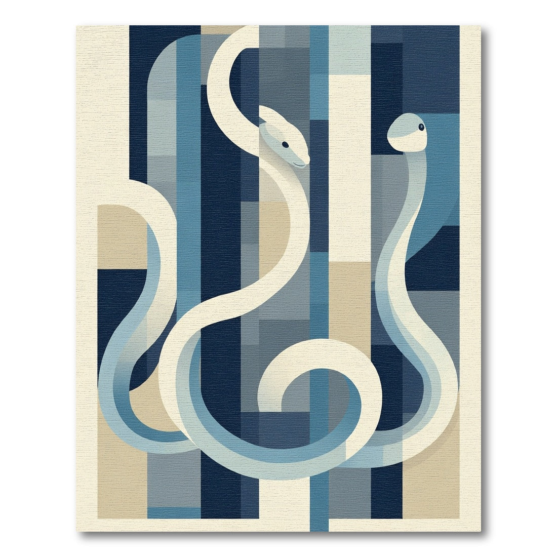Serpentine Duo Abstract Geometric Rug