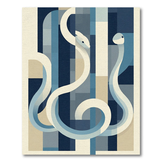 Serpentine Duo Abstract Geometric Rug