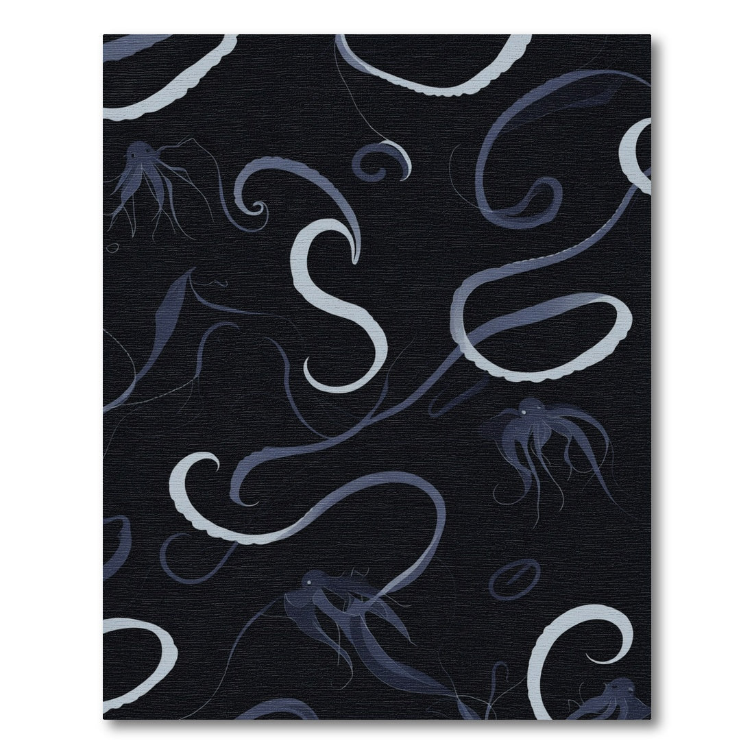 Deep Blue Octopus Tentacle Swirl Rug