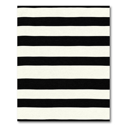 Black White Wide Linear Composition Rug