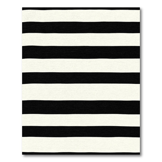 Black White Wide Linear Composition Rug