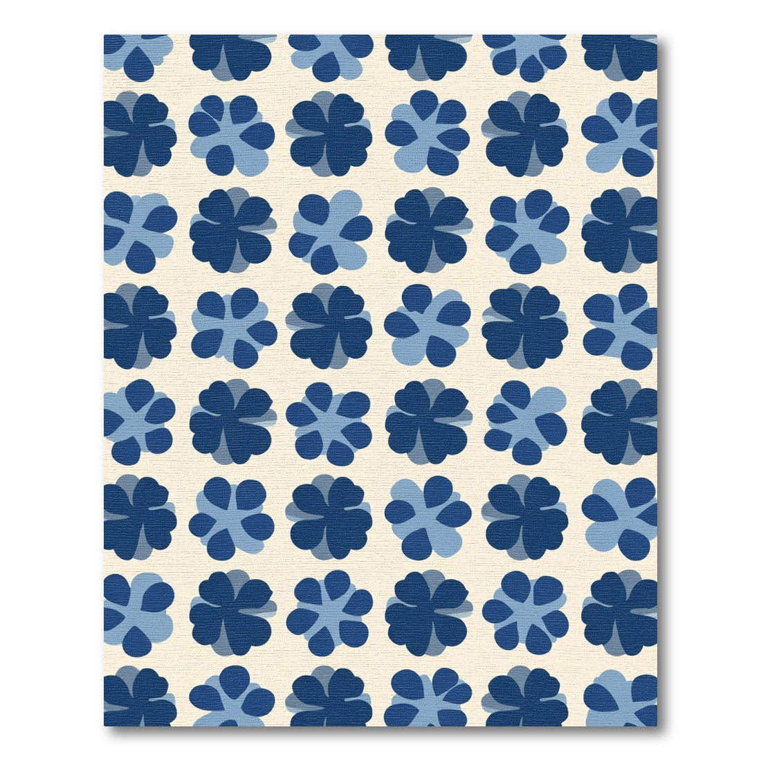Deep Blue Floral Collage Rug