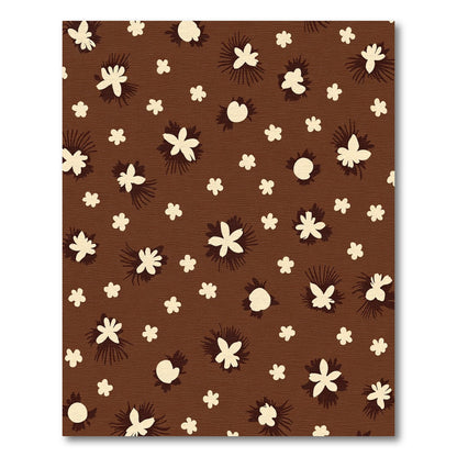 Brown Cream Scattered Floral Meadow Rug