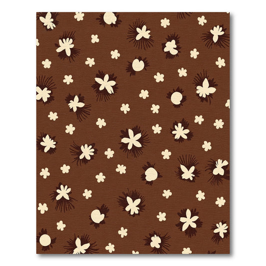 Brown Cream Scattered Floral Meadow Rug