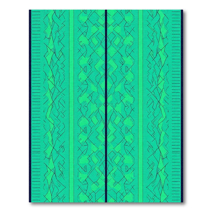 Emerald Green Geometric Lattice Stripe Rug