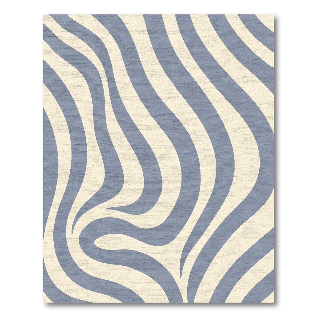 Soft Blue Cream Zebra Stripes Rug