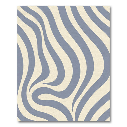 Soft Blue Cream Zebra Stripes Rug