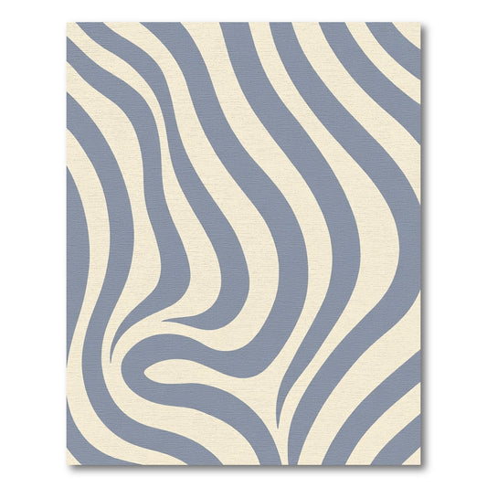 Soft Blue Cream Zebra Stripes Rug