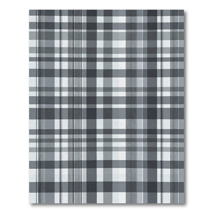 Monochrome Plaid Squares Lines Rug