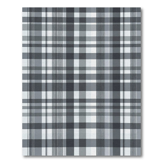 Monochrome Plaid Squares Lines Rug