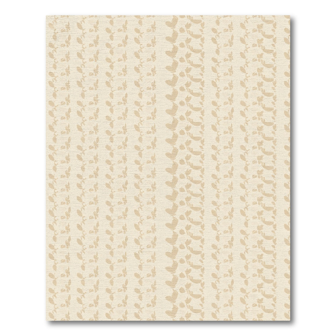 Soft Beige Vertical Heart Leaf Trail Rug