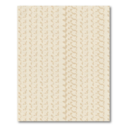 Soft Beige Vertical Heart Leaf Trail Rug