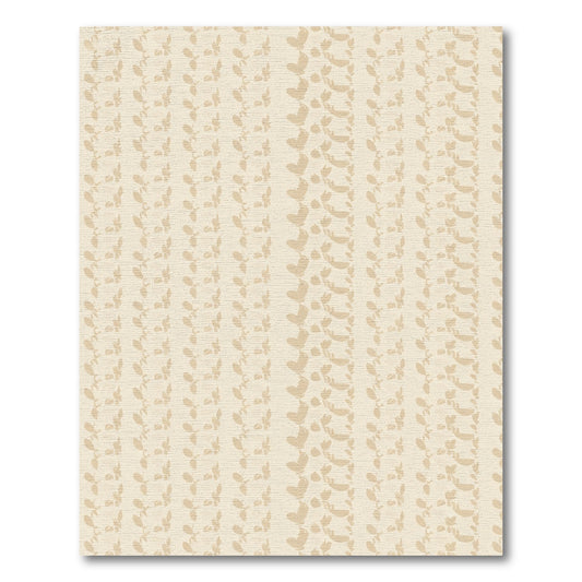 Soft Beige Vertical Heart Leaf Trail Rug