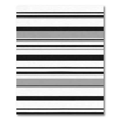 Classic Black White Gray Stripes Rug