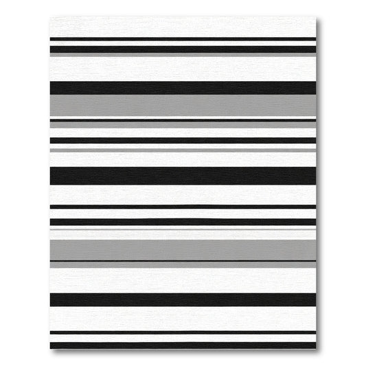Classic Black White Gray Stripes Rug