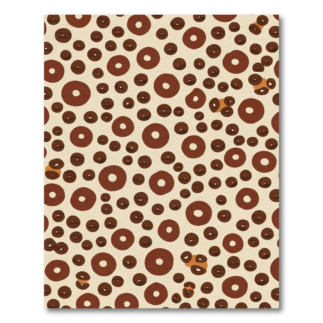 Brown Circles Scattered Abstract Ground Rug