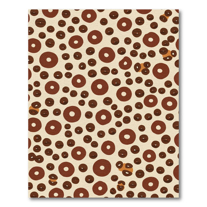 Brown Circles Scattered Abstract Ground Rug