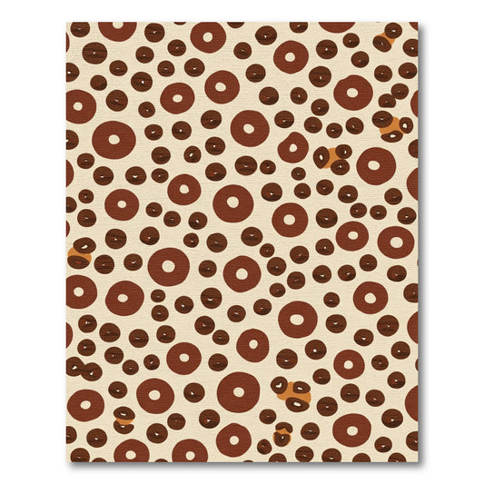 Brown Circles Scattered Abstract Ground Rug
