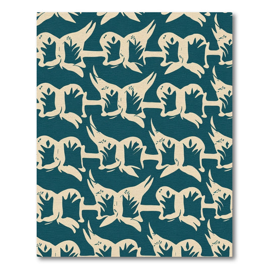 Cream Tan Abstract Figures Rug
