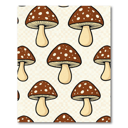 Brown Spotted Mushroom Repeat Rug