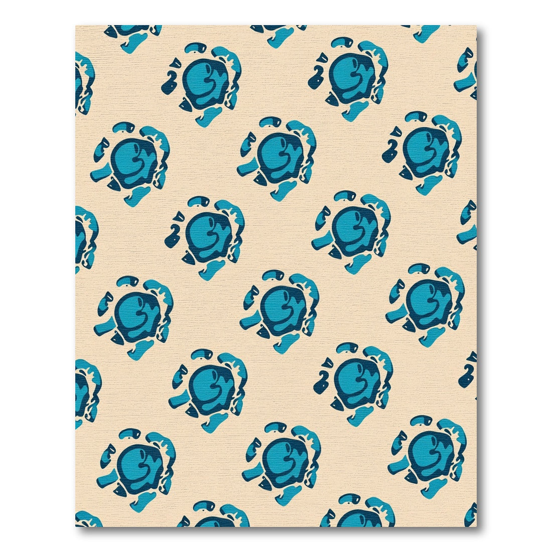 Abstract Blue Swirls Cream Background Rug