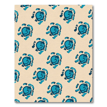 Abstract Blue Swirls Cream Background Rug