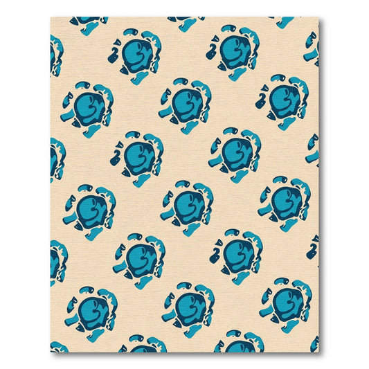 Abstract Blue Swirls Cream Background Rug