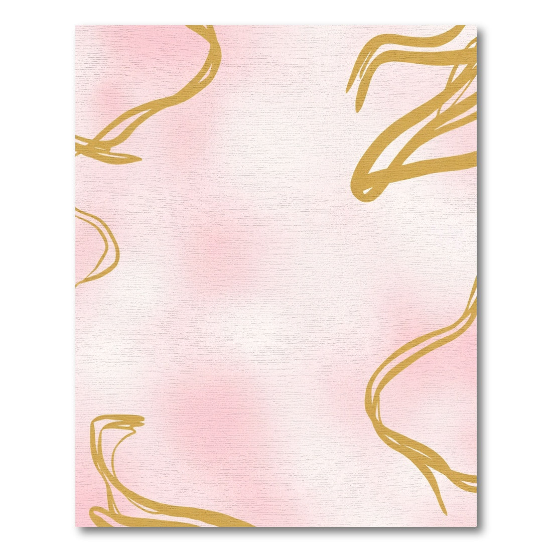 Golden Swirl Soft Pink Abstract Rug