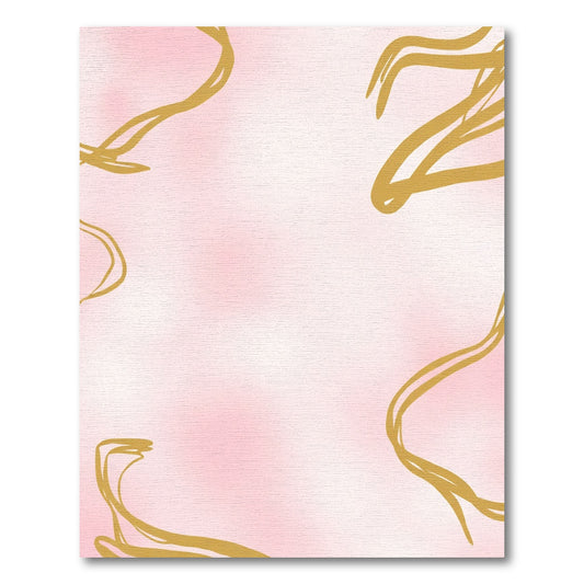 Golden Swirl Soft Pink Abstract Rug