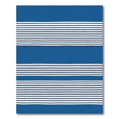 Blue White Thin Stripe Rug