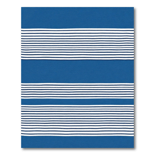 Blue White Thin Stripe Rug