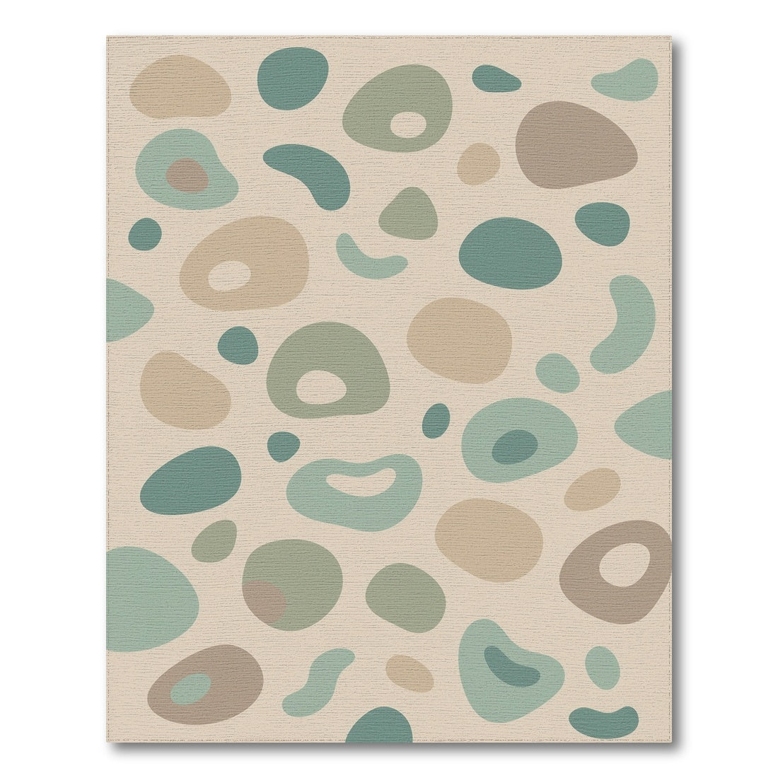 Abstract Neutral Pebble Area Rug