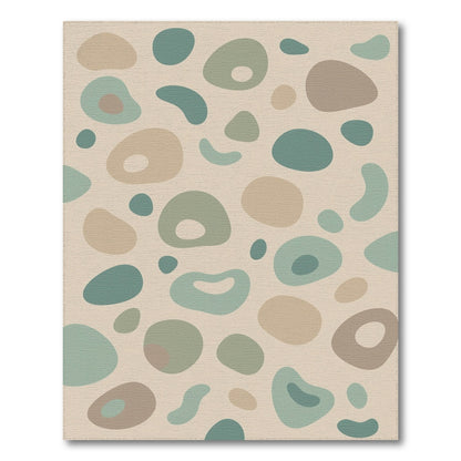 Abstract Neutral Pebble Area Rug