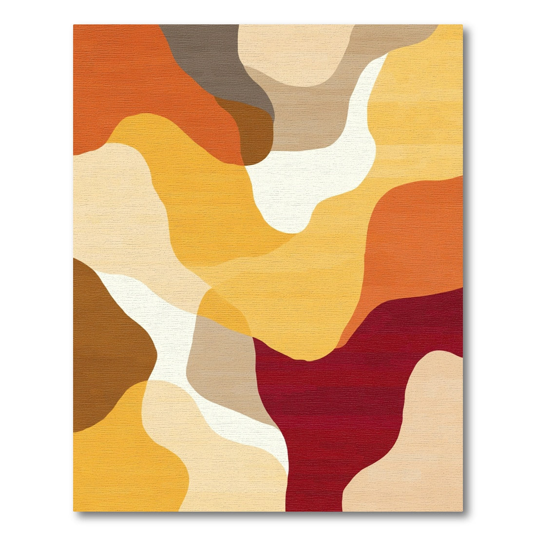 Earthy Warm Abstract Organic Shapes Rug