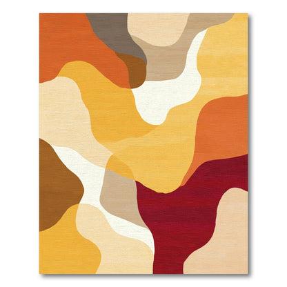 Earthy Warm Abstract Organic Shapes Rug