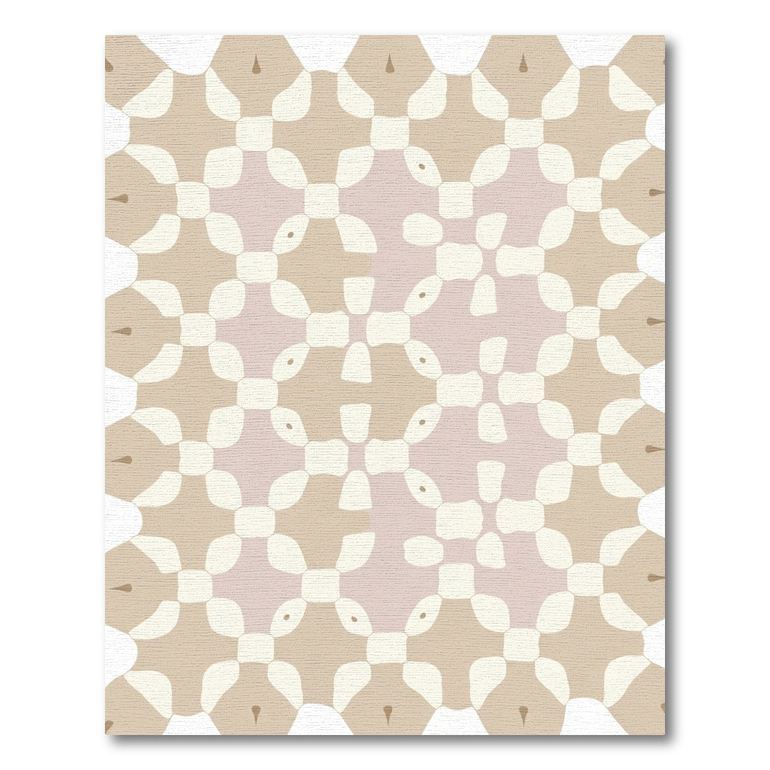 Soft Terracotta Cream Geometric Bloom Rug