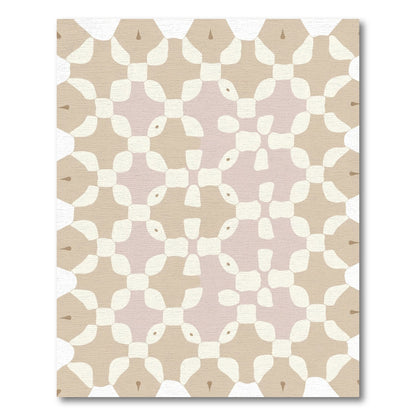 Soft Terracotta Cream Geometric Bloom Rug