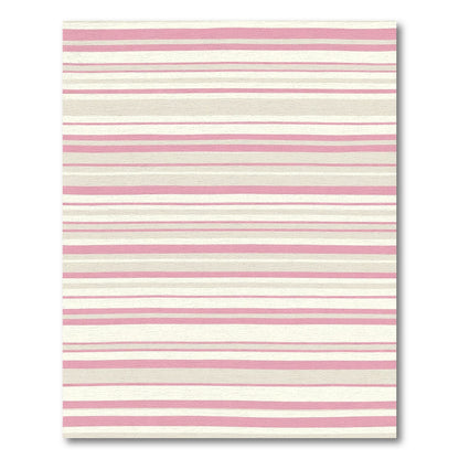 Gentle Pink Beige Striped Rug