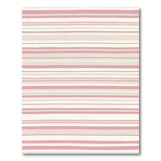 Gentle Pink Beige Striped Rug