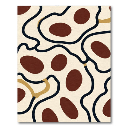 Organic Abstract Cream Brown Black Rug