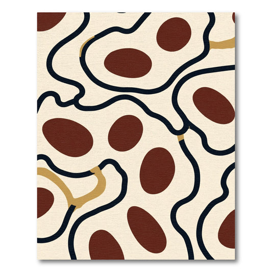 Organic Abstract Cream Brown Black Rug