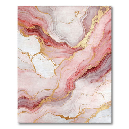 Pink Gold Fluid Marble Rug