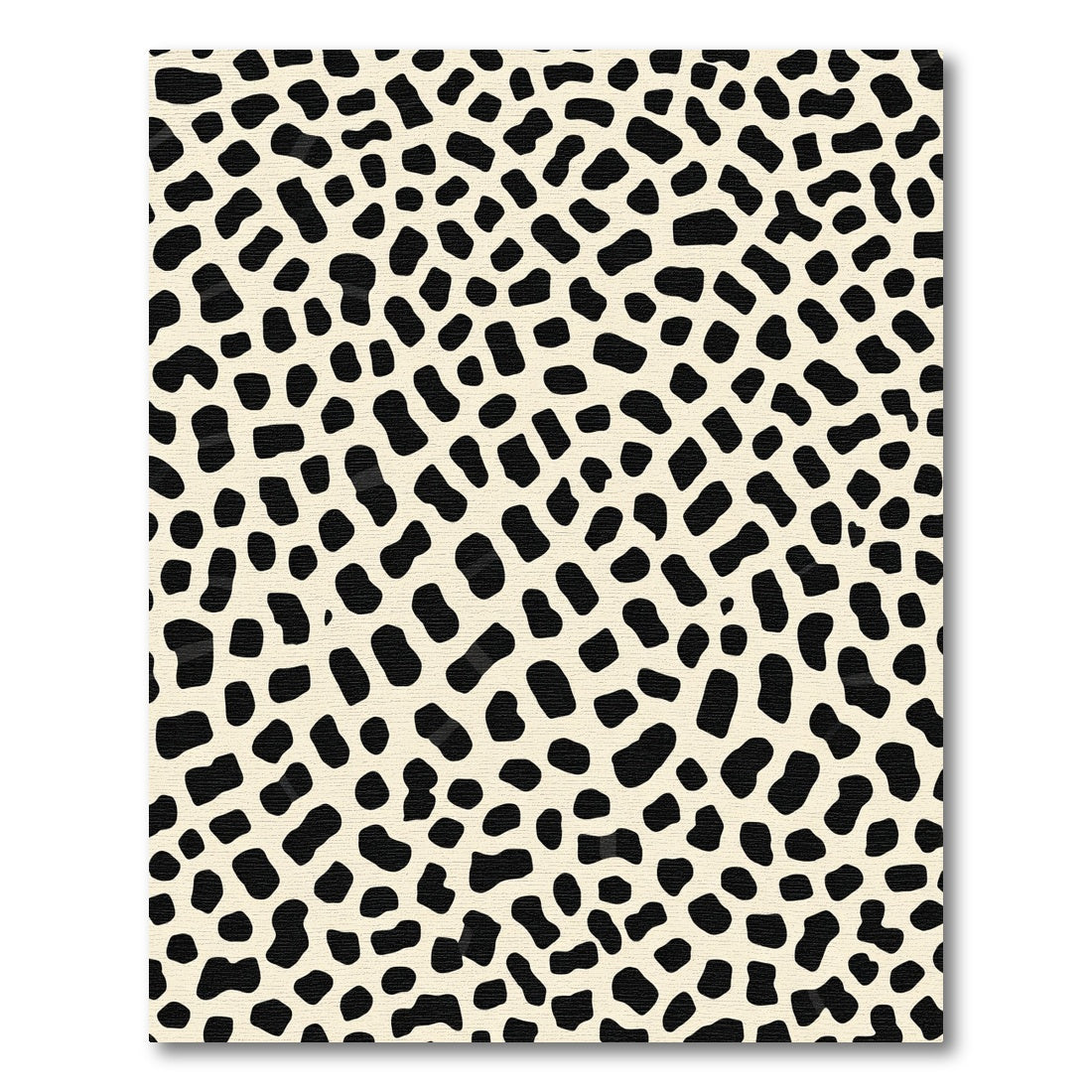 Cream and Black Stained Glass Pattern Rug