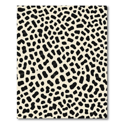 Cream and Black Stained Glass Pattern Rug