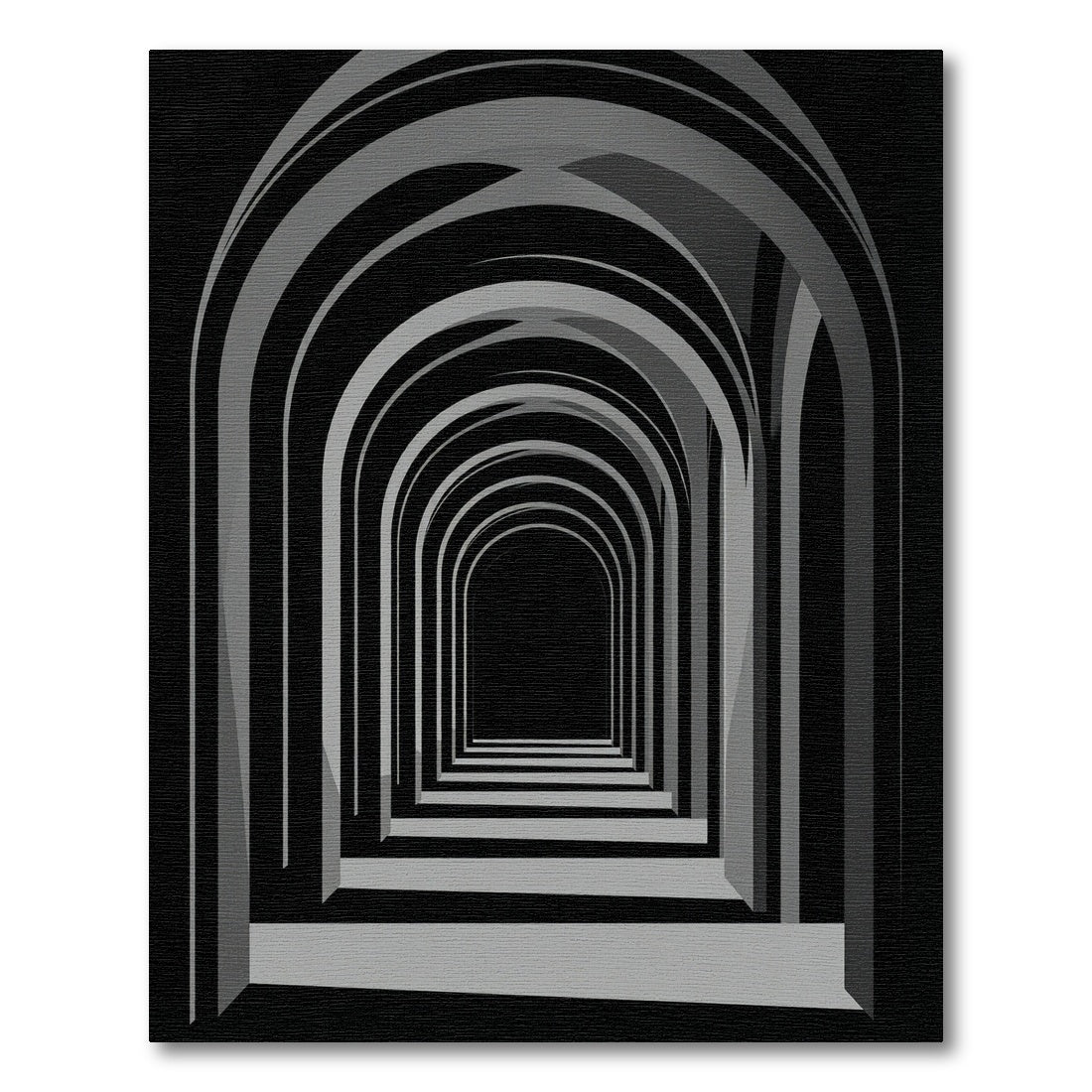 Monochromatic Arc Tunnel Illusion Rug