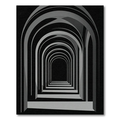 Monochromatic Arc Tunnel Illusion Rug