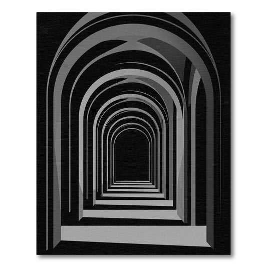 Monochromatic Arc Tunnel Illusion Rug