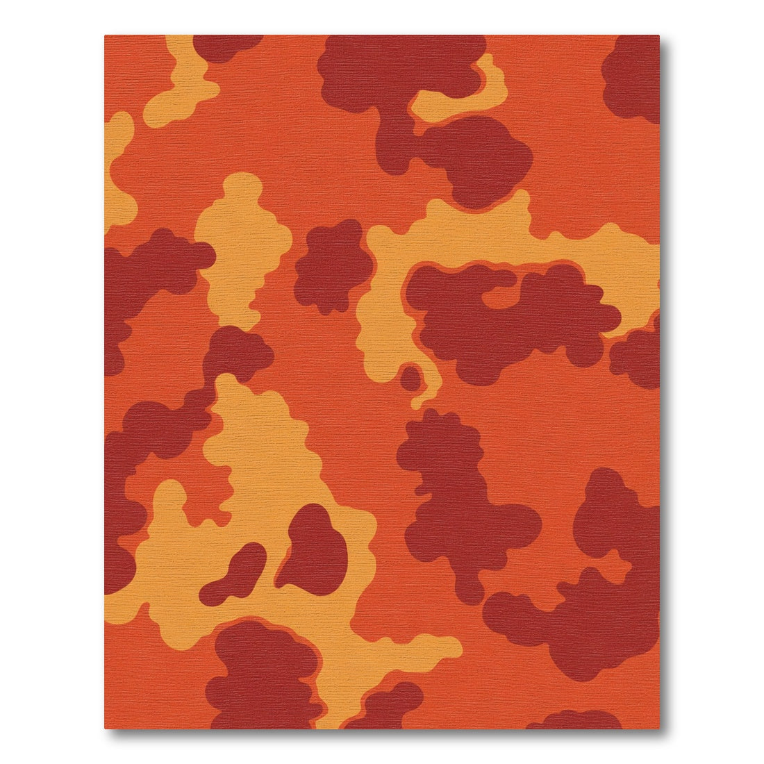 Red Orange Camouflage Cloak Rug