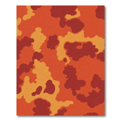 Red Orange Camouflage Cloak Rug
