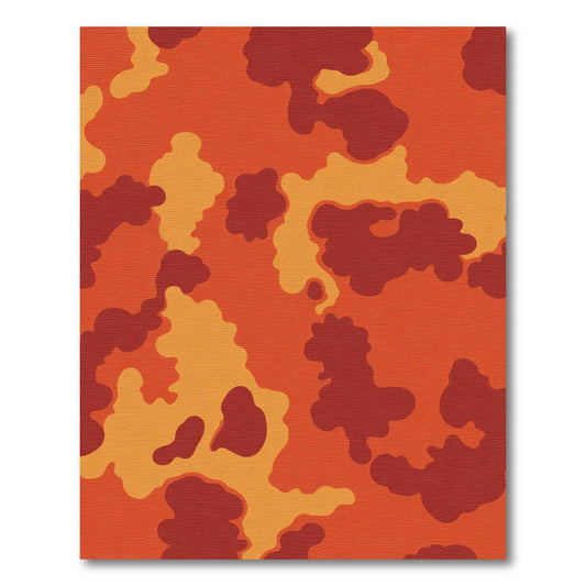 Red Orange Camouflage Cloak Rug